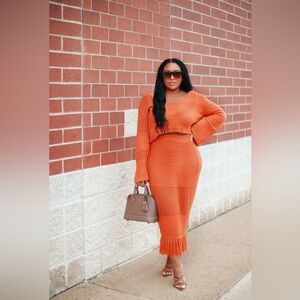 🧡 REBDOLLS Cinnamon Crochet Knit Set | Size Medium